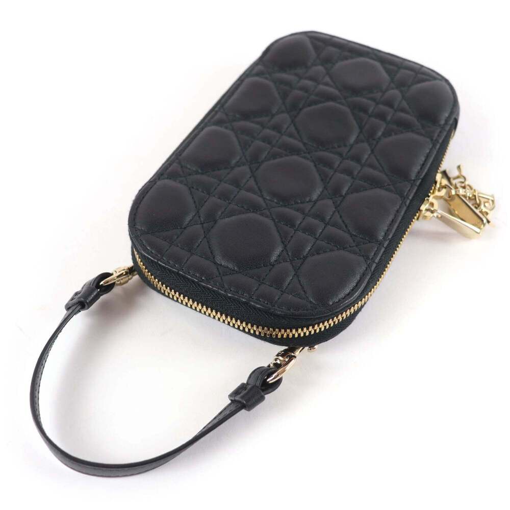 CHRISTIAN DIOR Black Lambskin Leather Shoulder Bag - Picture 5 of 11